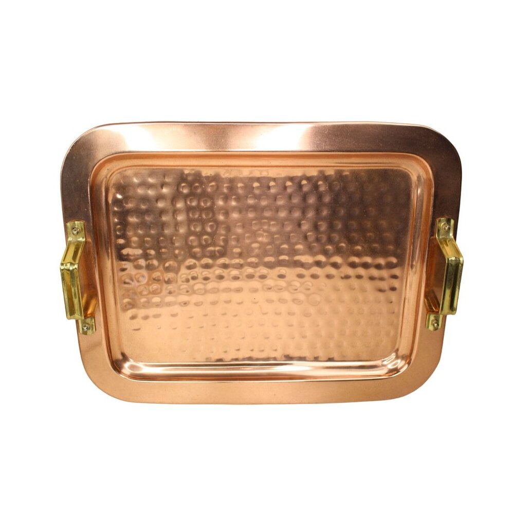 Faux Hammered Copper Serving Tray Palm Restaurant